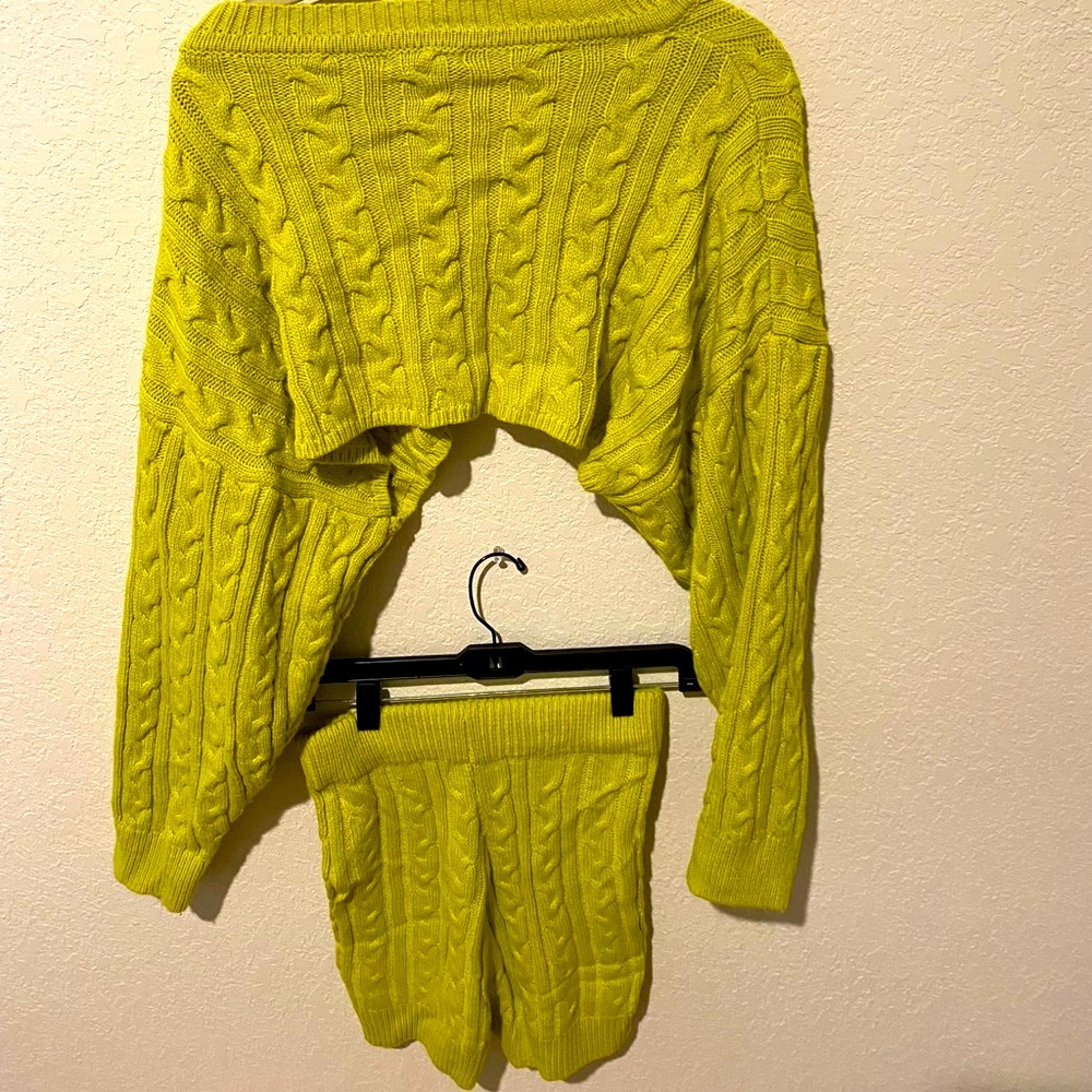 Fashionova sweater weather crop top and short set